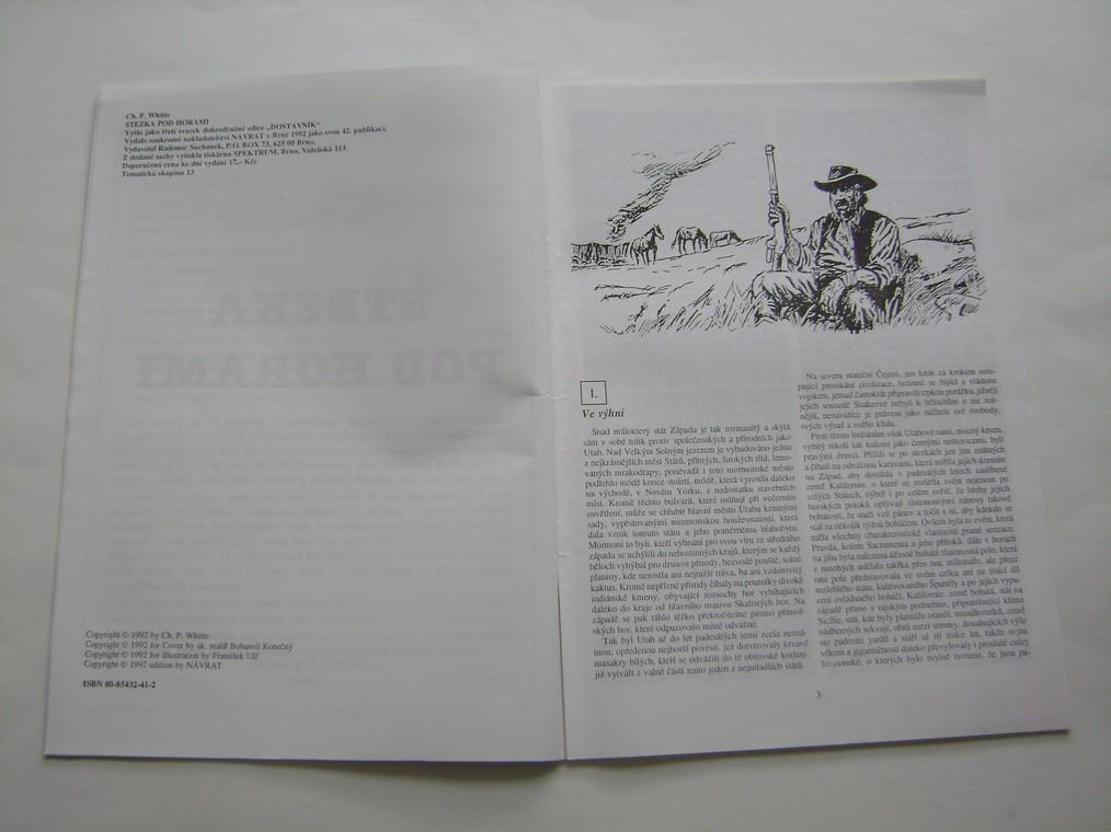 Ch. P. Whitte: STEZKA POD HORAMI - edice DostavnÃ­k Ä. 3 / 1992 - vzadu komiks Pustina supÅ¯