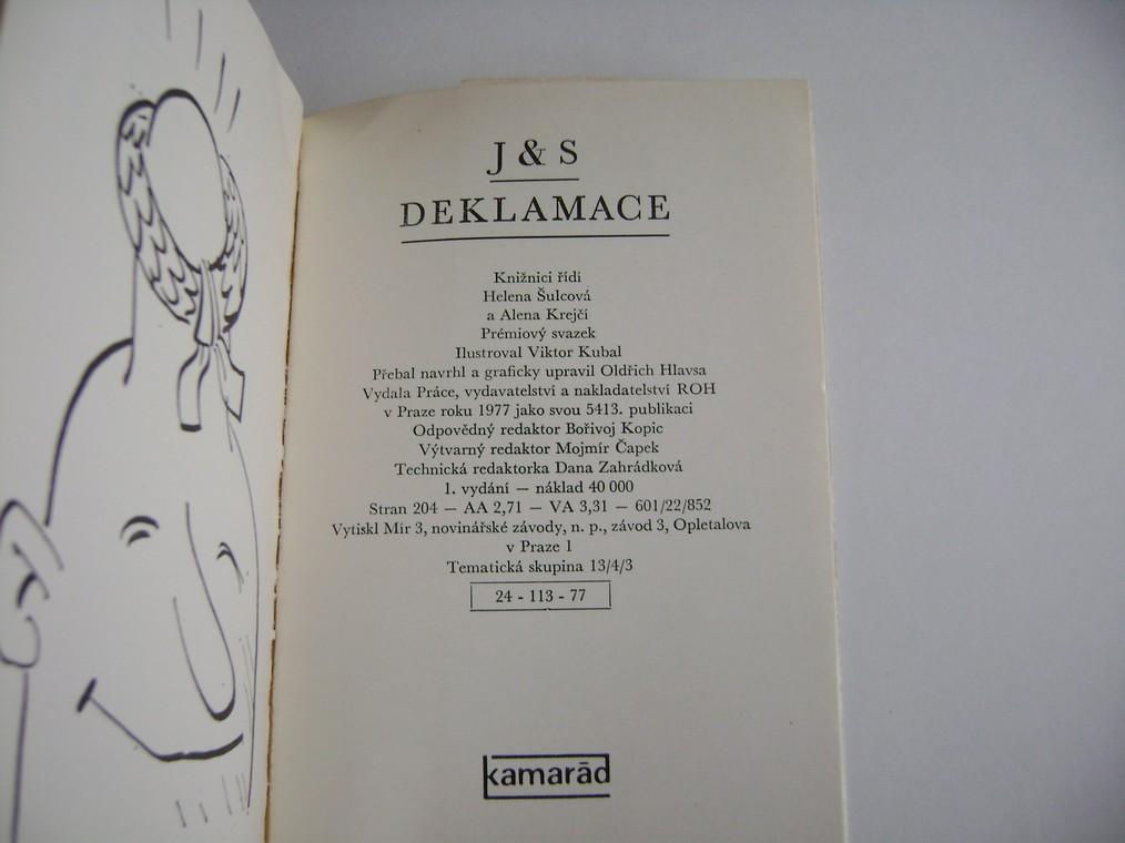 J &amp; S - DEKLAMACE (vyd. 1977, humor, satira)