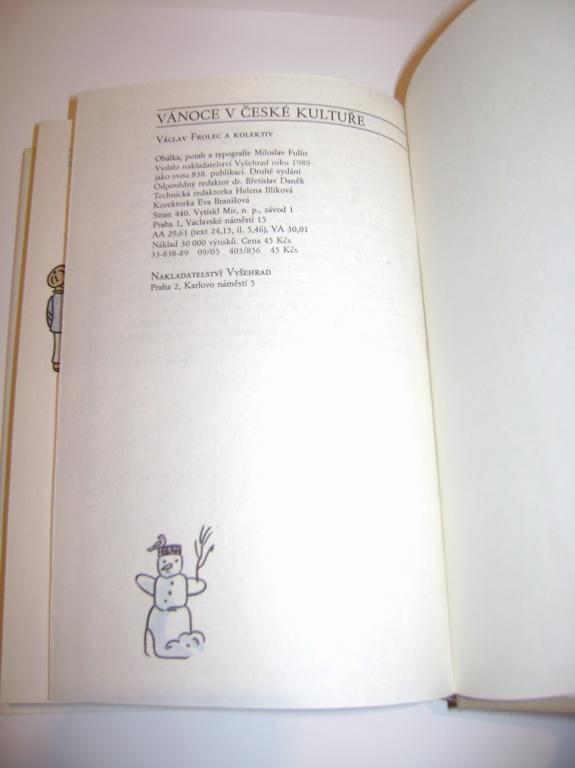 VÃ¡clav Frolec a kol. - VÃNOCE V ÄESKÃ KULTUÅE (1989, ilustr.) (A)
