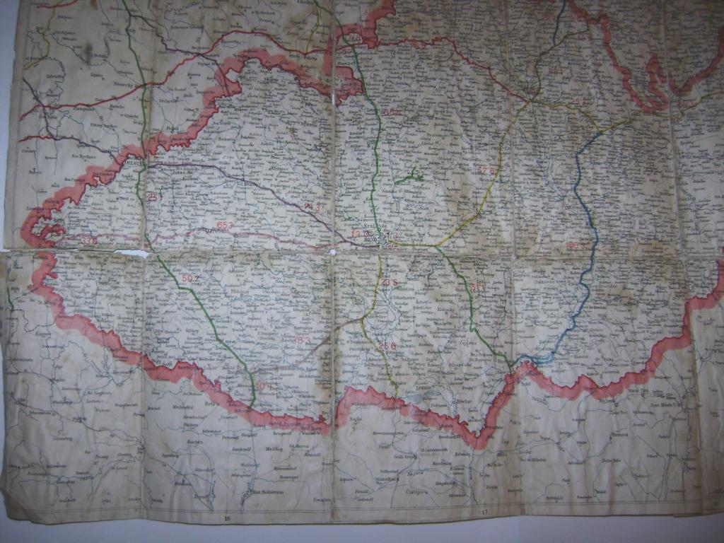 SilniÄnÃ­ mapa Moravy a Slezska 1936 nÃ¡kl. L. Å vÃ­kala v MladÃ¡ Boleslav (A)