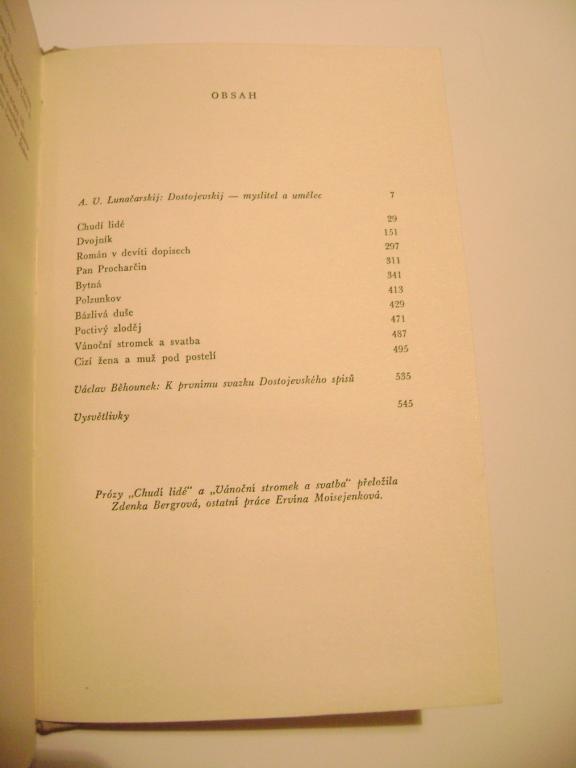 F. M. Dostojevskij: DVOJNÃK A JINÃ PRÃZY (1959) (A)