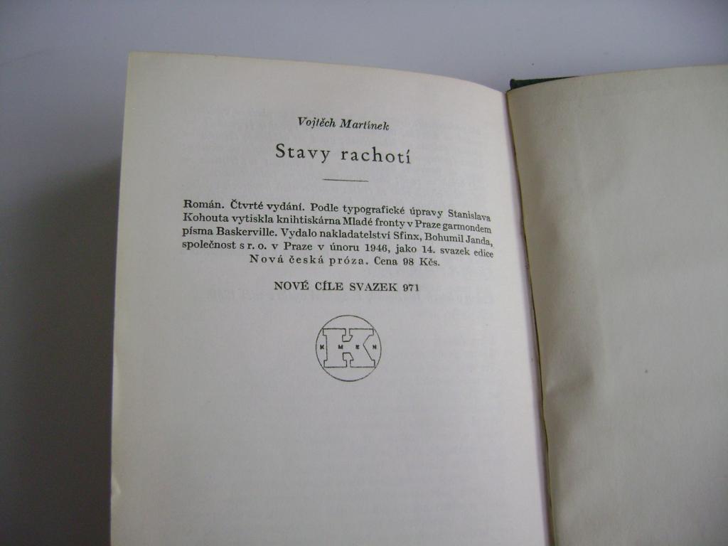 VojtÄch MartÃ­nek: STAVY RACHOTÃ (1946) (A)