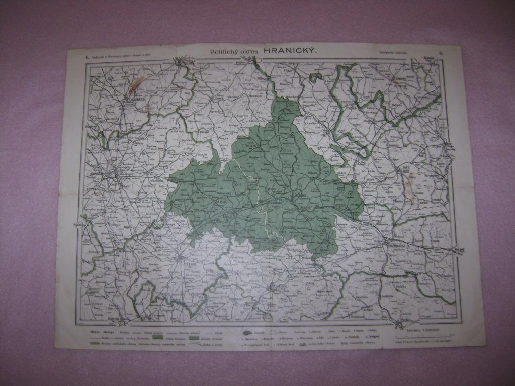 PolitickÃ½ okres HranickÃ½ starÃ¡ mapa (A)