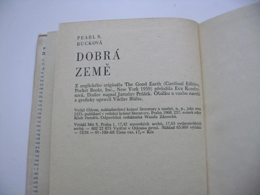 Pearl S. BuckovÃ¡: DOBRÃ ZEMÄ (1968) (A)
