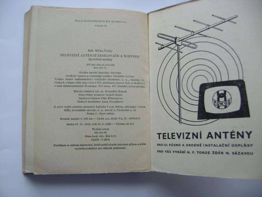 M. Český: Televizní anténní zesilovače a rozvody (1960) (A)