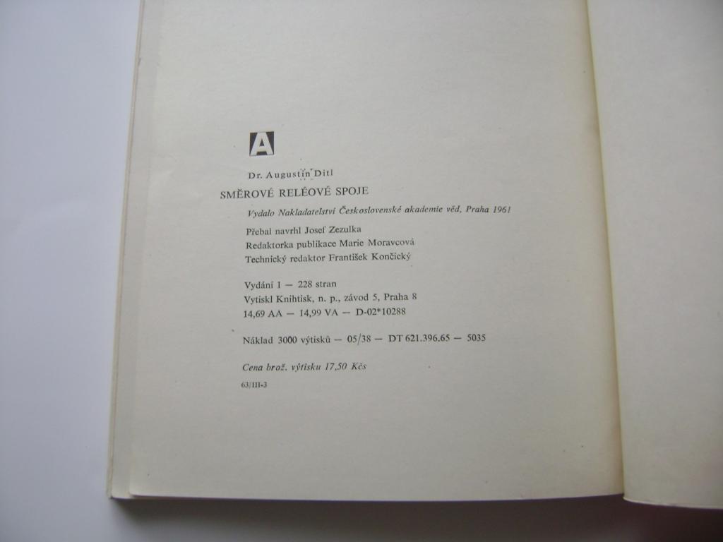 A. Ditl: Směrové reléové spoje (1961) (A)