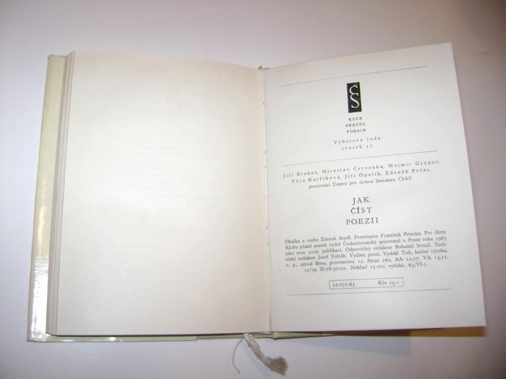 Jiří Brabec: Jak číst poezii (1963) (A)
