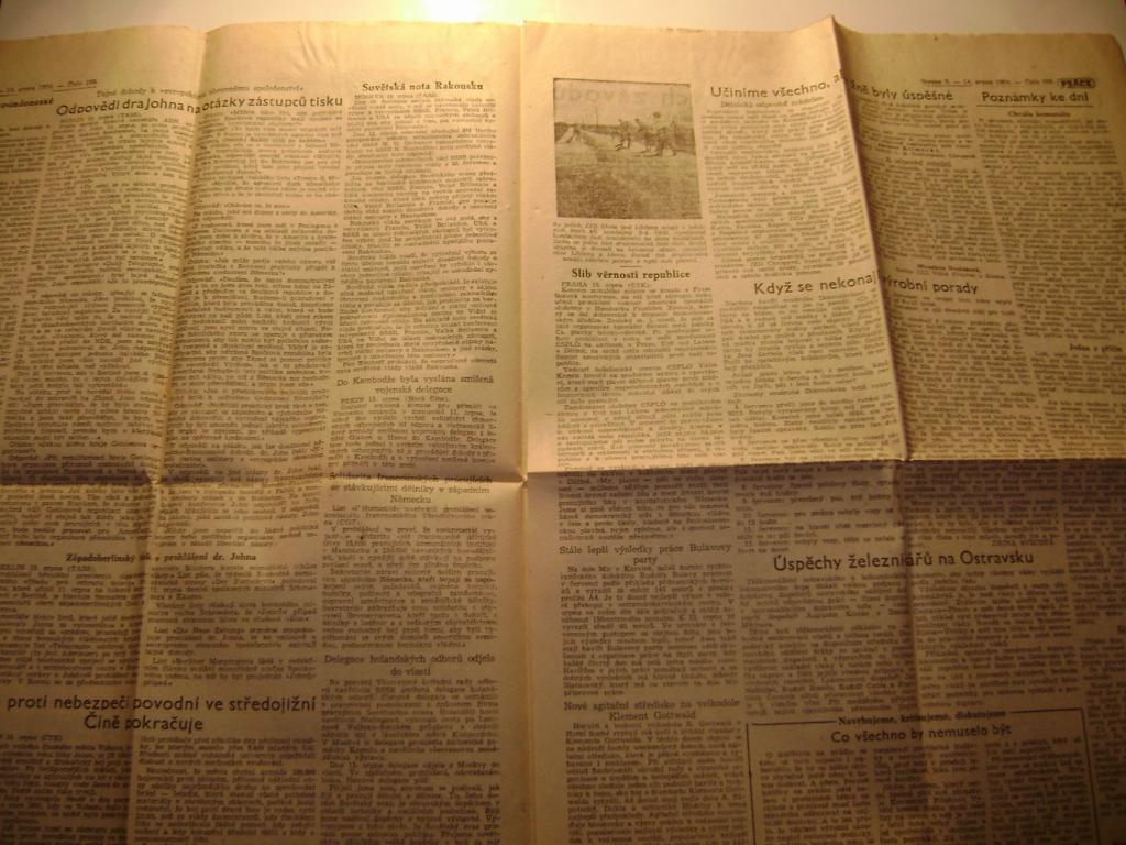Staré noviny srpen 1954 - PRÁCE - list ROH (A)