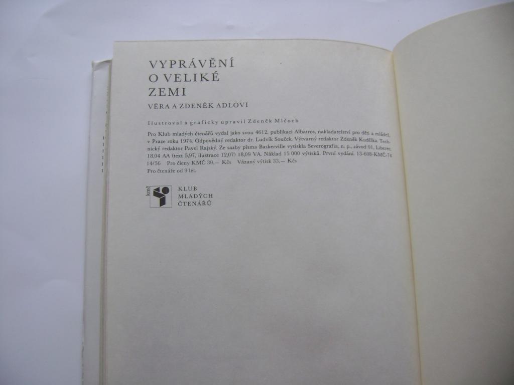 Věra a Zdeněk Adlovi: Vyprávění o veliké zemi (1974) (A)