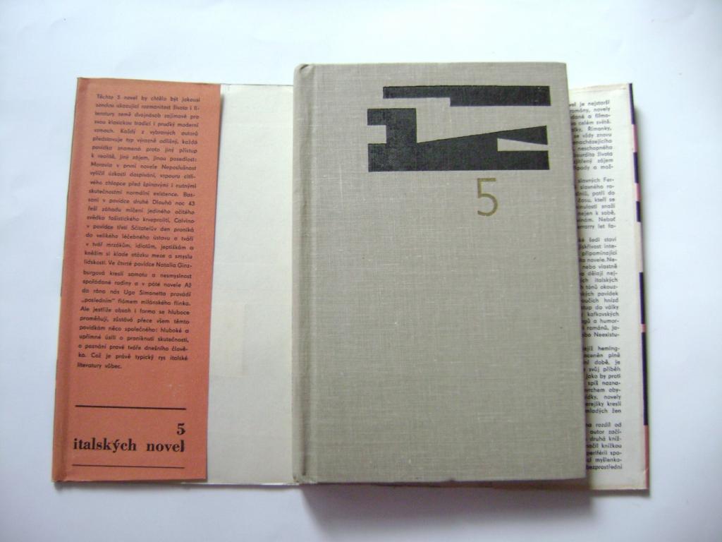 5 ITALSKÝCH NOVEL - aut. Moravia, Bassani, Calvino, Ginzburgová, Simonetta (vyd. 1967) (A)