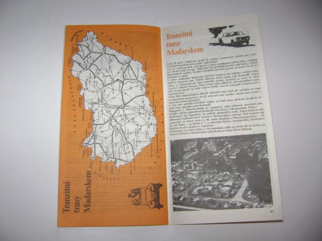 Autem po Maďarsku - fotografie mapy info retro brožurka (A)