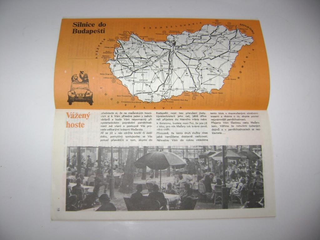 Autem po Maďarsku - fotografie mapy info retro brožurka (A)