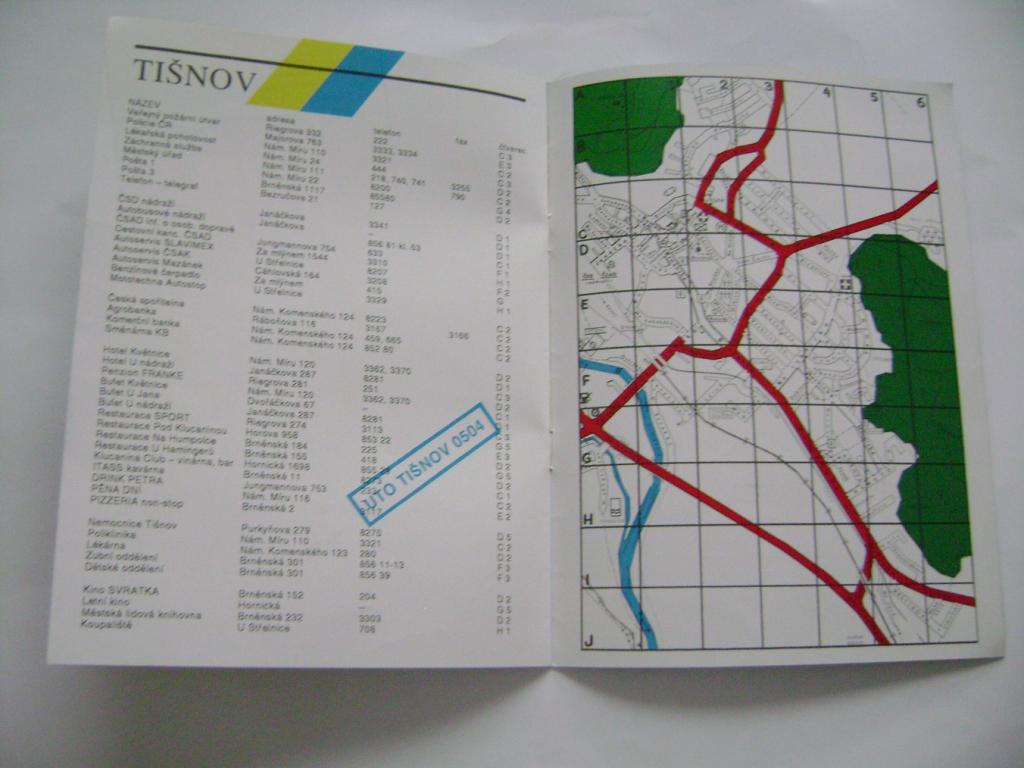 Tišnov brána Vysočiny brožurka fotografie info 1993  (A)
