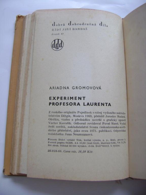 A. Gromovová: Experiment profesora Laurenta (1966) (A)