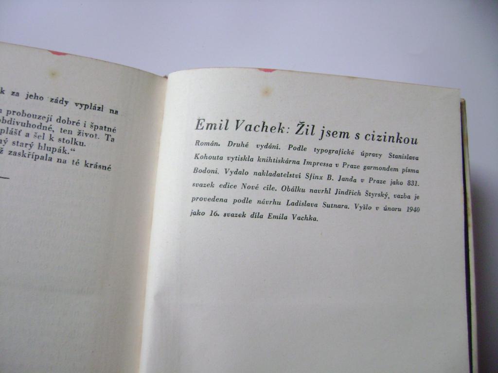 Emil Vachek - Žil jsem s cizinkou (1939) (A)