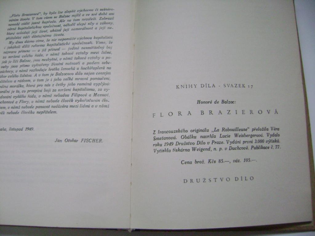 Honoré de Balzac: Flora Brazierová (1949) (A)