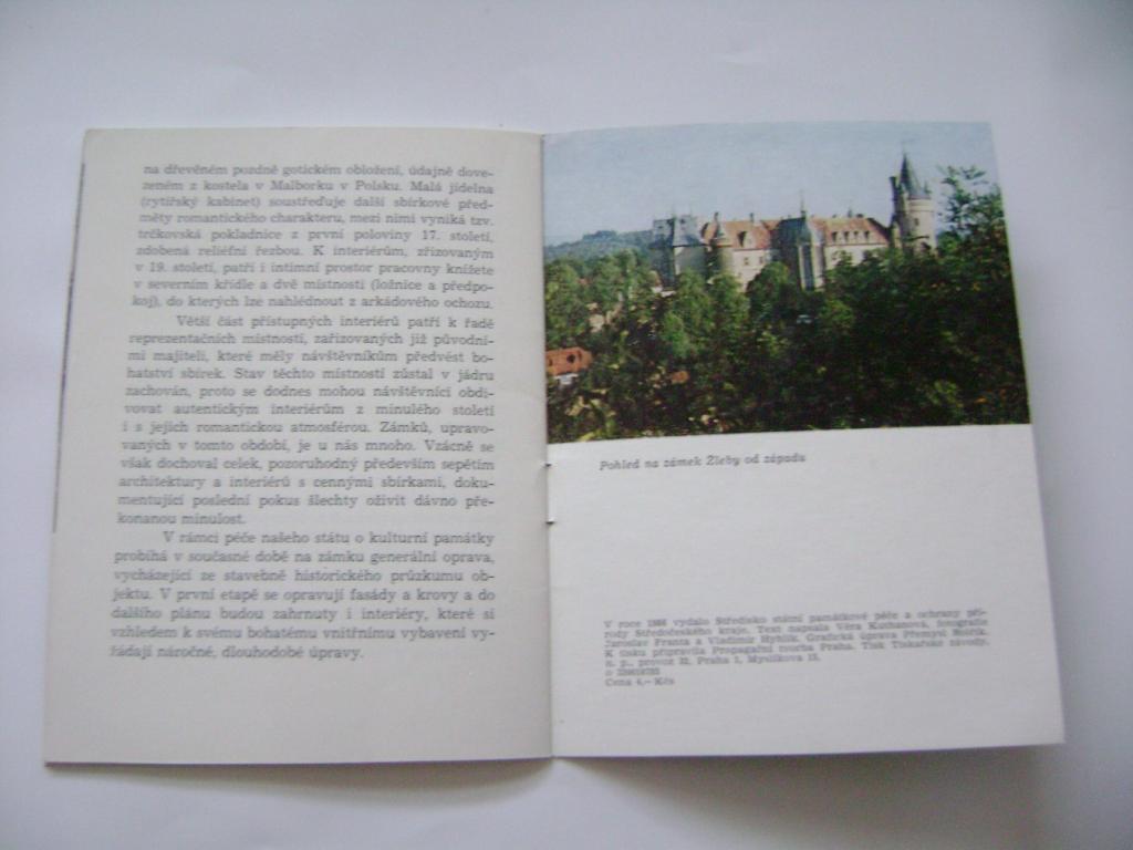 ŽLEBY státní zámek brožurka (1986) (A)
