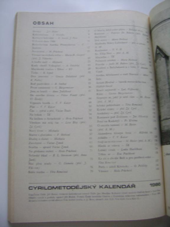 Cyrilometodějský kalendář 1986 (A)