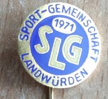německý Sport-Gemeinschaft Landwürden 1971, smaltovaný, stick pin, 14 mm