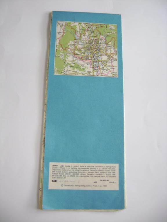 Brno mapa plán města z r. 1986 (A)