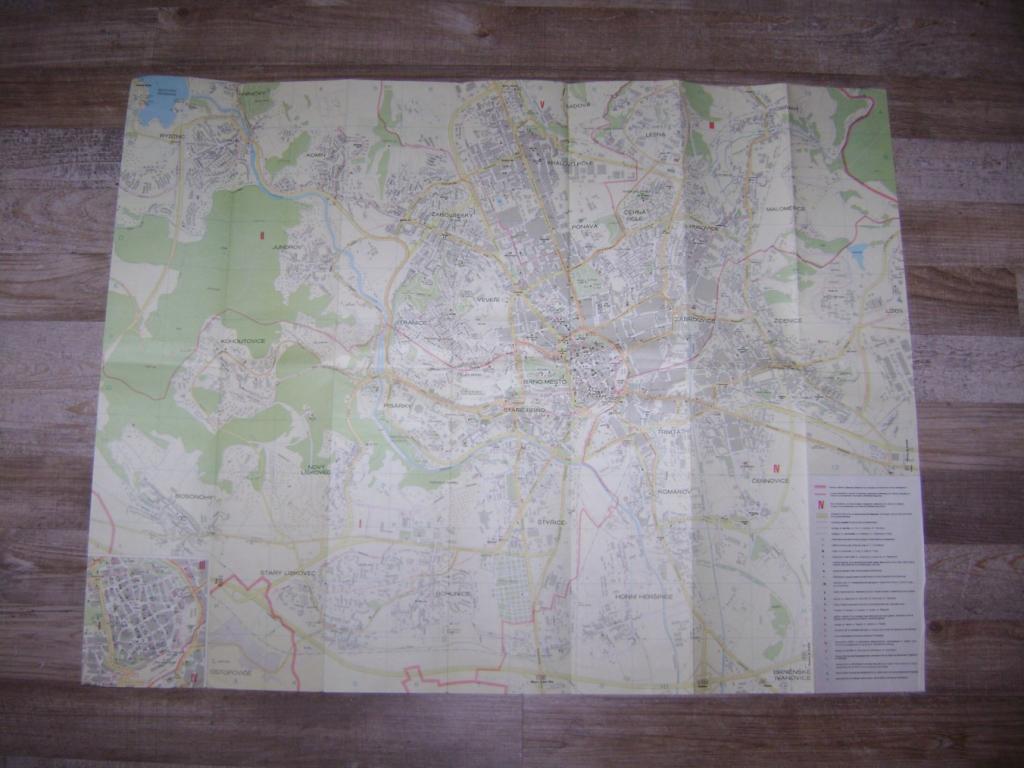 Brno mapa plán města z r. 1986 (A)