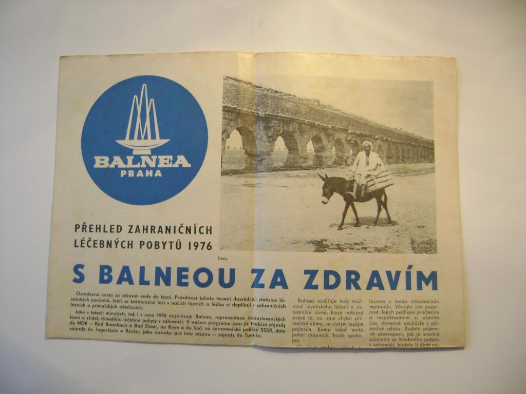 BALNEA Praha přehled zahraničních pobytů 1976 (A)