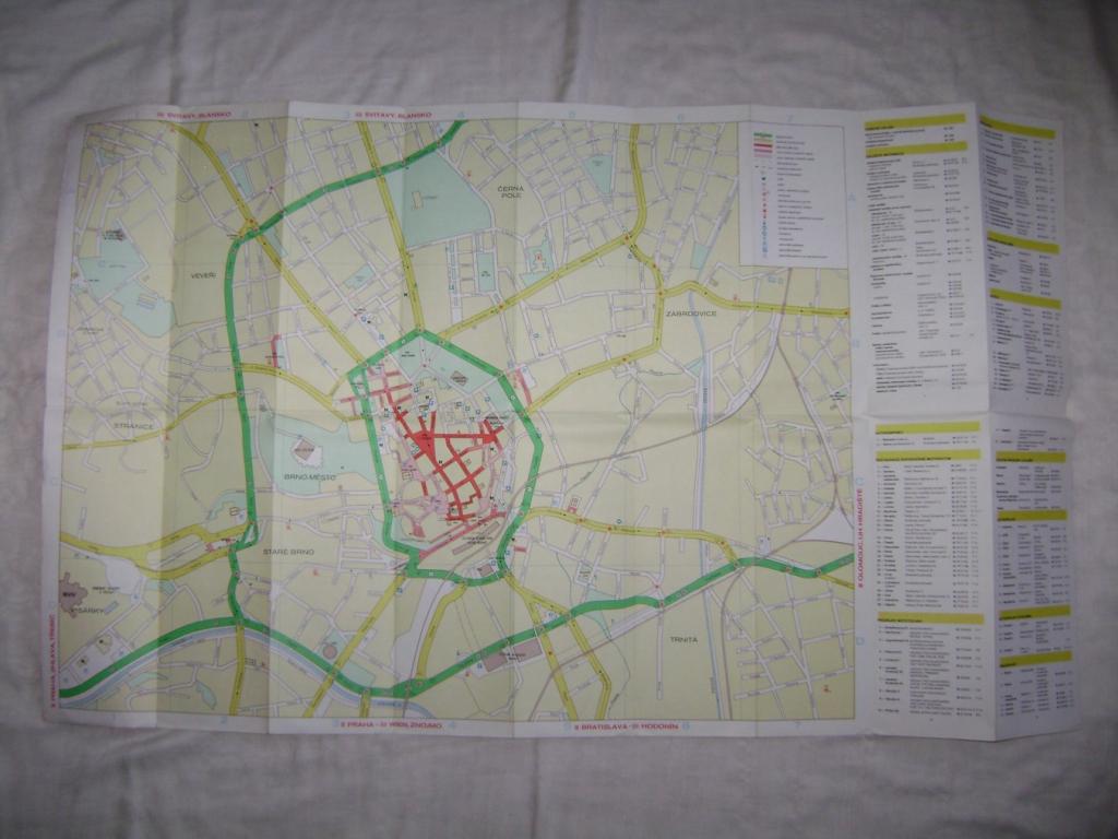 Jak jezdit v Brně velká mapa pro motoristy r. 1987 (A)