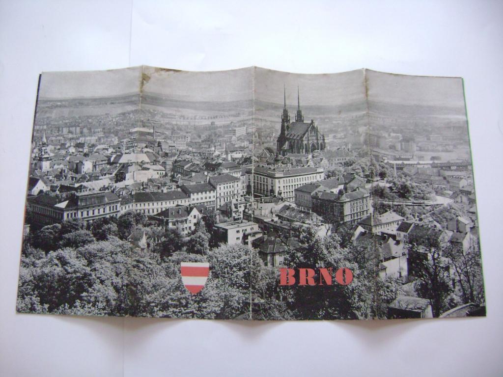 Brno rozkládací leták mapy fotografie 1959 (A)