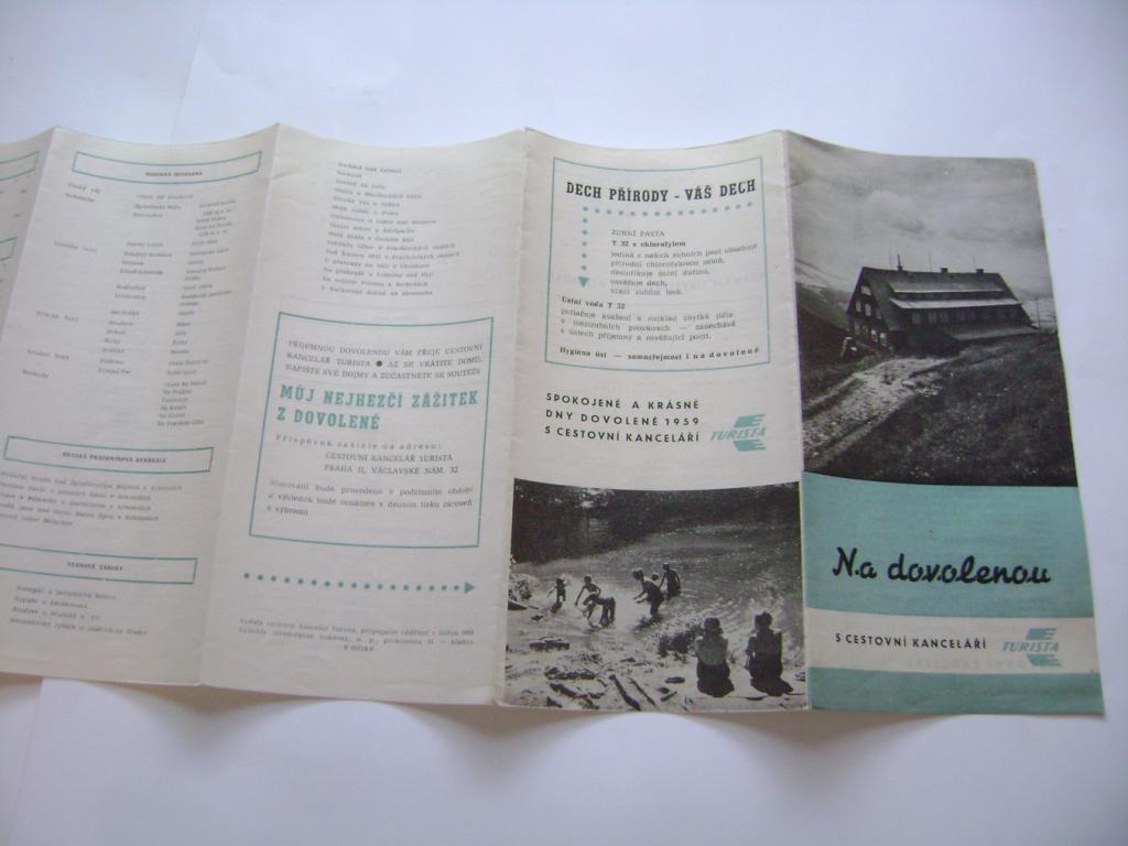 Cestovní kancelář Turista reklamní leták 1959 (A)