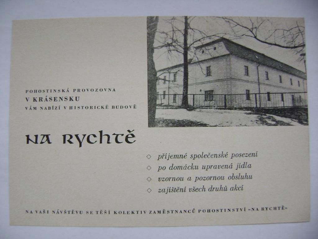 Muzeum Vyškovska 1971 hostinec Na rychtě Krásensko (A)
