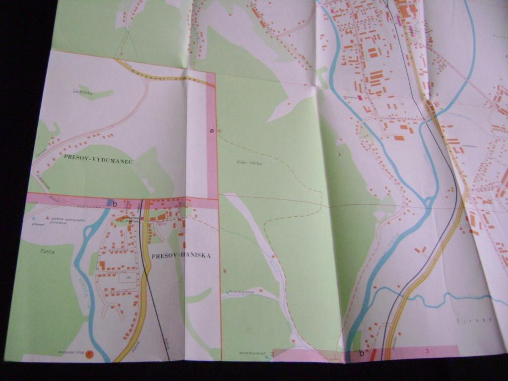 Prešov orientační plán mapa r. 1973, Slovensko (A)
