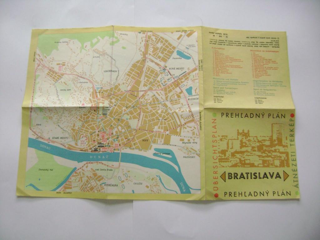 Bratislava přehledný plán, mapa z r. 1966 (A)