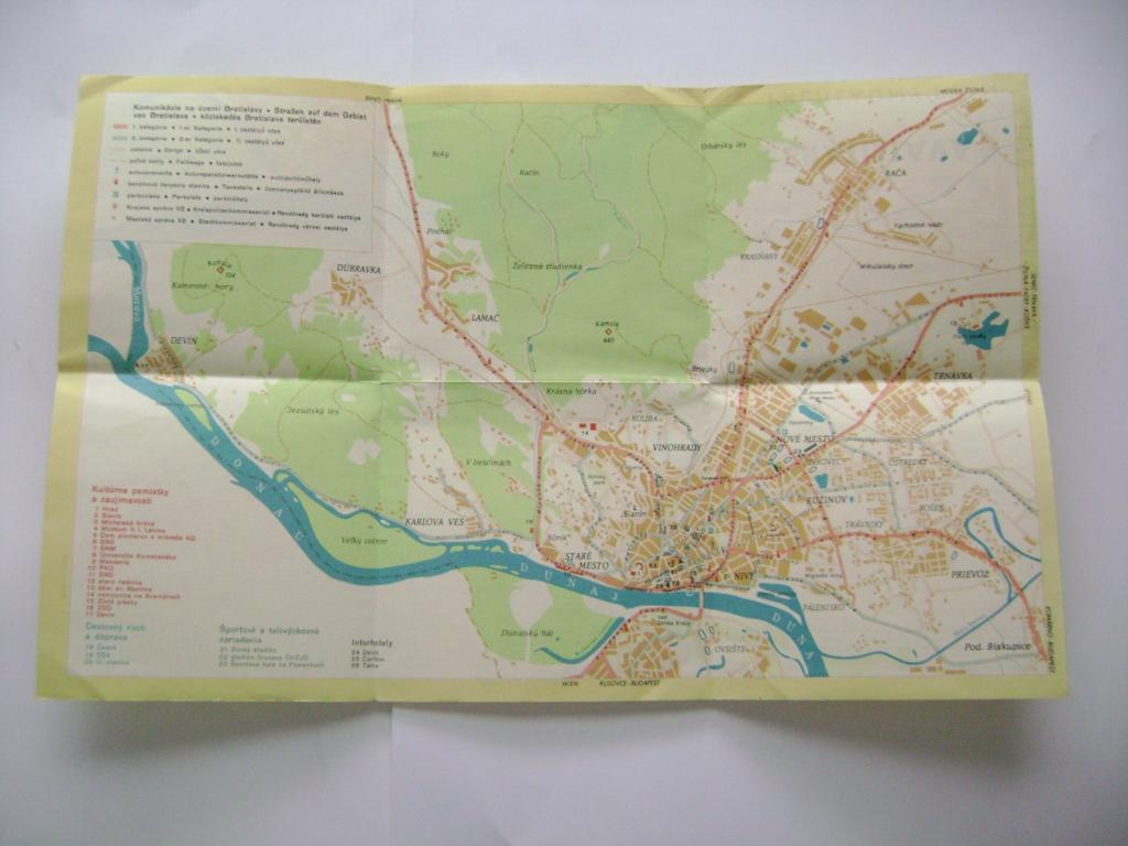 Bratislava přehledný plán, mapa z r. 1966 (A)