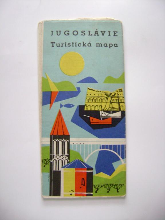 Jugoslávie ilustrovaná turistická mapa 1966 (A)