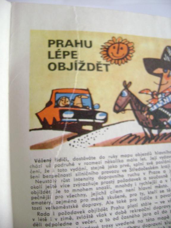 Objezdové trasy Prahy mapa 1978 (A)