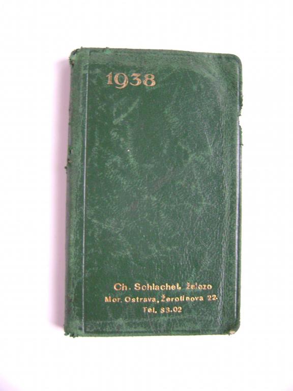 Kalendář 1938 Ch. Schlachet, železo Moravská Ostrava (A)