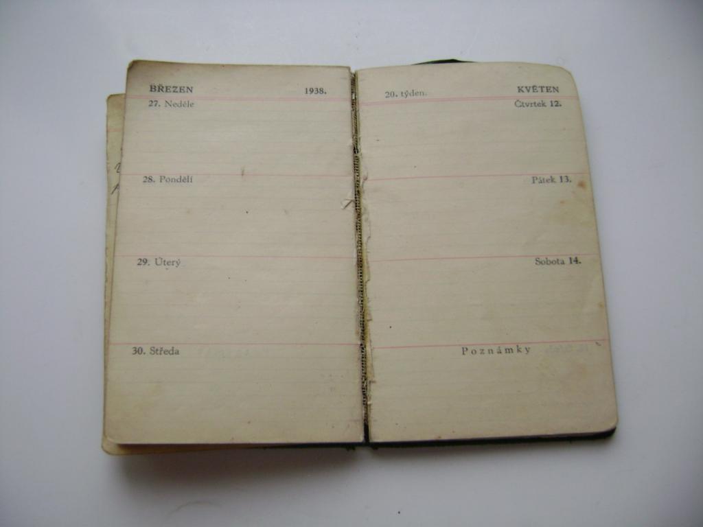 Kalendář 1938 Ch. Schlachet, železo Moravská Ostrava (A)