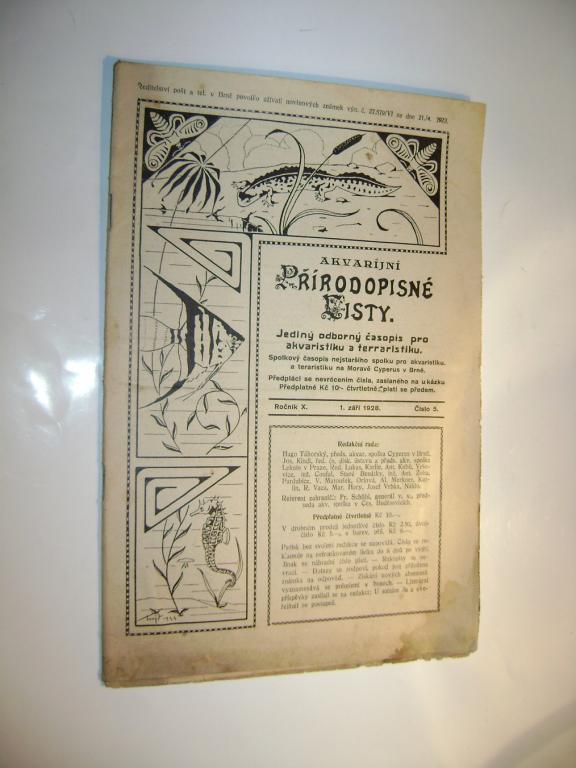 Akvarijní přírodopisné listy (září 1928) (A)