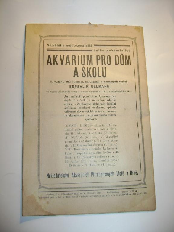 Akvarijní přírodopisné listy (leden 1929) (A)