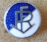 německá 3. soutěž: FV Ravensburg, smaltovaný, stick pin, 10 mm, stříbrný